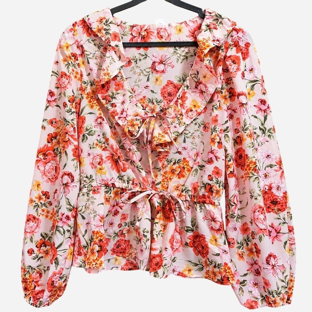 Old Navy Pink Floral Blouse